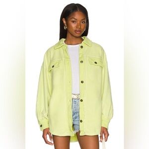 Free People Lime Green Ruby Shacket SMALL